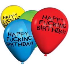 11 Inch Happy Fucking Birthday Balloons, Pack of 8 Assorted Balloons