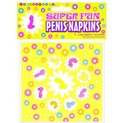 Super Fun 2 Ply Penis Party Napkins, 8 Count