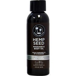 Earthly Body Hemp Seed Massage and Body Oil, 2 fl.oz (60 mL), Unscented