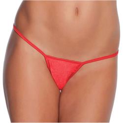 Coquette Lingerie Classic Low Rose Lycra G-String, Plus Size, Red