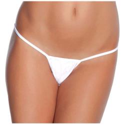Coquette Lingerie Classic Low Rose Lycra G-String, One Plus Size, White