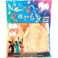 Naughty Party Boobie Balloons, Flesh, Pack of 6