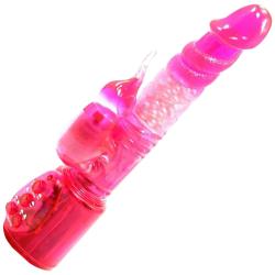 Jungle Jigglers Dual Action Female Stimulator, 10 Inch, Pink Elephant