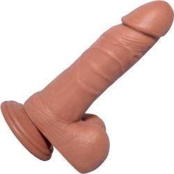 Mister Happy Realistic Ballsy Cock with Suction Base, 5.5 Inch, Caramel