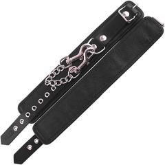 Leather Ankle Cuffs by Rouge Garments, One Size, Black