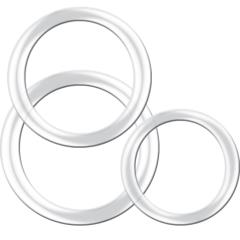 Nasstoys Magnum Force Silicone Cock Ring Set, 3 Sizes, Clear