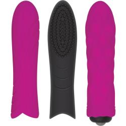 Pleasure Trio Silicone Sleeve Set with Vibrating Bullet, 3 Inch