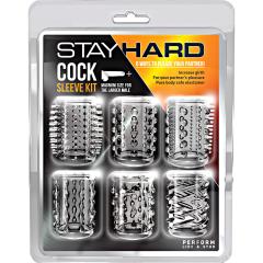 Blush Stay Hard Cock Sleeve Kit Pack of 6, Clear