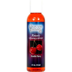 California Fantasies Razzels Warming Intimate Lubricant, 4 fl.oz (120 mL), Kissable Cherry