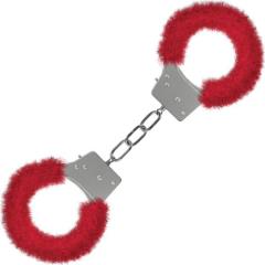 Ouch! Beginners Furry Handcuffs for Naughty Pleasure, Red