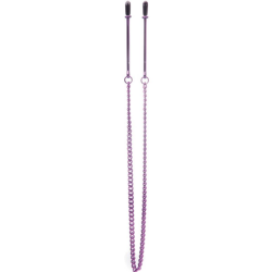 Ouch! Pincette Nipple Clamps with Chain for Naughty Pleasure, 14 Inch, Perky Purple