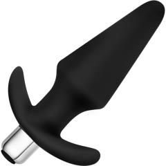 Luxe Discover Silicone Vibrating Anal Butt Plug, 5 Inch, Black