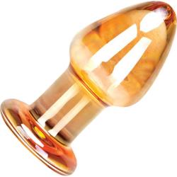 glas Over Easy Butt Plug, 3.25 Inch, Amber