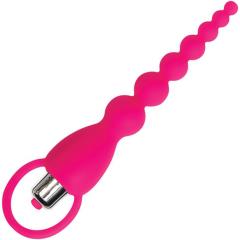 Adam and Eve Booty Bliss Silicone Vibrating Beaded Probe, 7.75 Inch, Pink