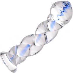 Prisms Erotic Glass Soma Twisted Dildo, 5.75 Inch, Clear