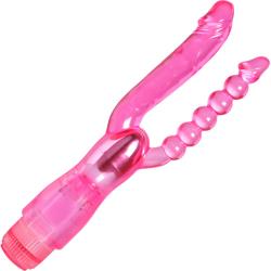 Trinity Vibes Double Trouble DP Waterproof Vibrator, 4.8 Inch, Pink