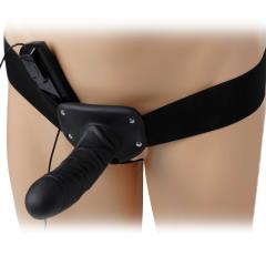 Size Matters Deluxe Vibrating Erection-Assist Hollow Strap-On, 6 Inch, Black