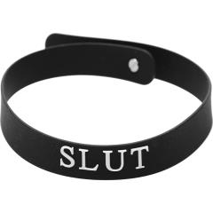 Master Series Slut Silicone Collar, 17.5 Inch, Black