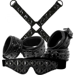 Sinful Bondage Kit with Hogtie and Cuffs, Black