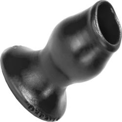 OxBalls Pig-Hole Hollow Silicone Butt Plug, 4 Inch, Black