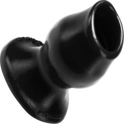 OxBalls Pig-Hole Hollow Silicone Butt Plug, 5 Inch, Black