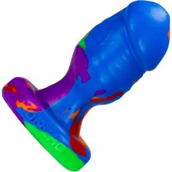 OxBalls Honcho-1 Dicky Silicone Buttplug, 4.75 Inch, Rainbow