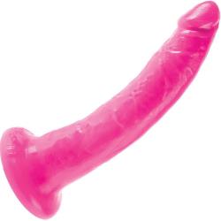 Pipedream Dillio Curved Slim Cock, 7 Inch, Neon Pink