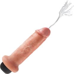 King Cock Squirting Cock Kit with Jizzle Juice and Refresh, 6 Inch, Flesh