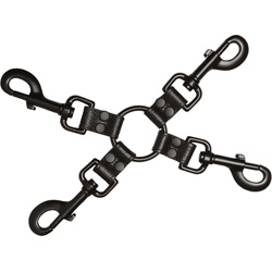 KINK by Doc Johnson Leather Submissive All Access Hogtie Clip, Black