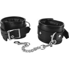 STRICT by XR Brands Locking Padded Wrist Cuffs, Black