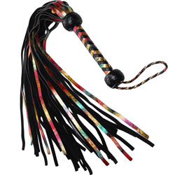 Rainbow Lambskin Leather Flogger, 20 Inches