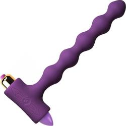 Rocks-Off Petite Sensations Pearls Vibrating Anal Plug, 6.75 Inch, Purple