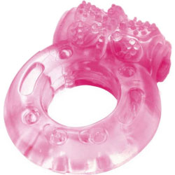 BMS Factory Vibrating Silicone Butterfly E-Ring, Pink