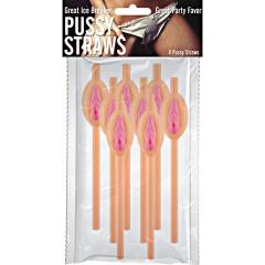 Hott Products Pussy Straws, 8 Pack, Ivory Flesh