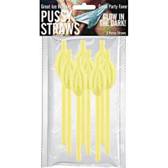 Hott Products Glow-in-the-Dark Pussy Straws 8 Piece Pack