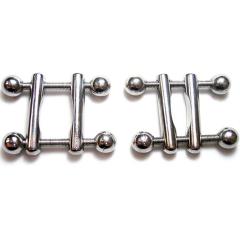 Medical Play Ball End Nipple Clamps by Rouge Garments, Silver