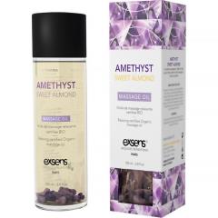 Exsens of Paris Organic Massage Oil, 3.4 fl.oz (100 mL), Sweet Almond with Amethyst Crystals