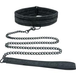 Midnight Lace Collar and Leash by Sportsheets, One Size, Black