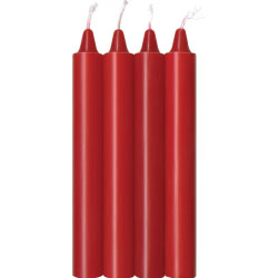 Icon Brands Make Me Melt Sensual Warm Drip Candles, 4 Piece Pack, Hot Red