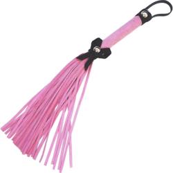 Ruff Doggie Love Knot Flog-Her Flogger, 12 Inch, Pink with Black Bow