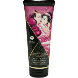 Shunga Erotic Art Kissable Massage Cream, 7 Fl.Oz (200 mL), Raspberry Feeling