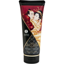 Shunga Erotic Art Kissable Massage Cream, 7 Fl.Oz (200 mL), Sparkling Strawberry Wine