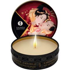 Shunga Erotic Art Romance Mini Massage Candle, 1 Oz (30 mL), Sparkling Strawberry Wine
