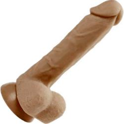 Cloud 9 Pro Series Silicone Dong with Bonus Cock Rings, 7 Inch, Brown Flesh