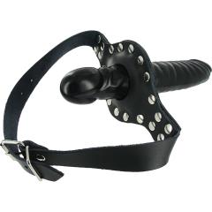 Strict Leather Ride Me Mouth Gag with Dildo, Black