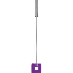 Ouch! by Shots Toys Leather Square Tipped Metal Crop, 25.5 Inch, Purple