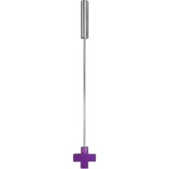 Ouch! by Shots Toys Leather Cross Tipped Metal Crop, 22 Inch, Purple