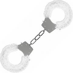 Ouch! by Shots Toys Pleasure Furry Handcuffs, White