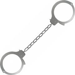 Ouch! by Shots Toys Prison Leg Cuffs, Silver