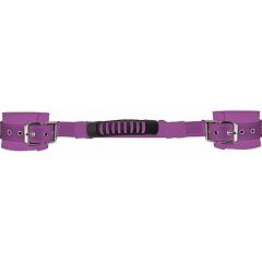 Ouch! Adjustable Leather Handcuffs with Strap by Shots, One Size, Purple